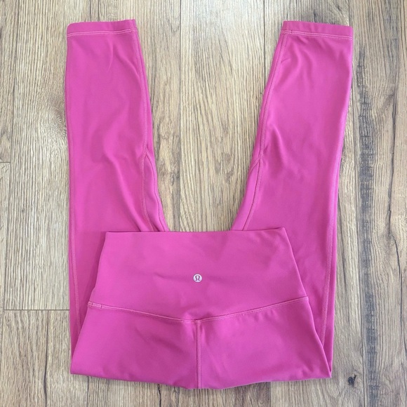 Lululemon Align Double Lined High Rise Crop Leggings 23" In Pink Lychee Size 6 - Picture 1 of 7